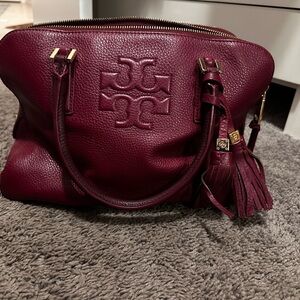 Tory Burch Burgundy Leather Handbag